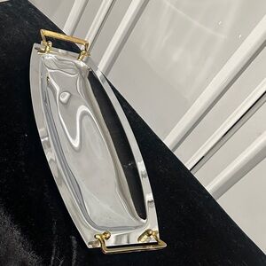 Vintage Tray Metallic Tones Serving Trinkets Display